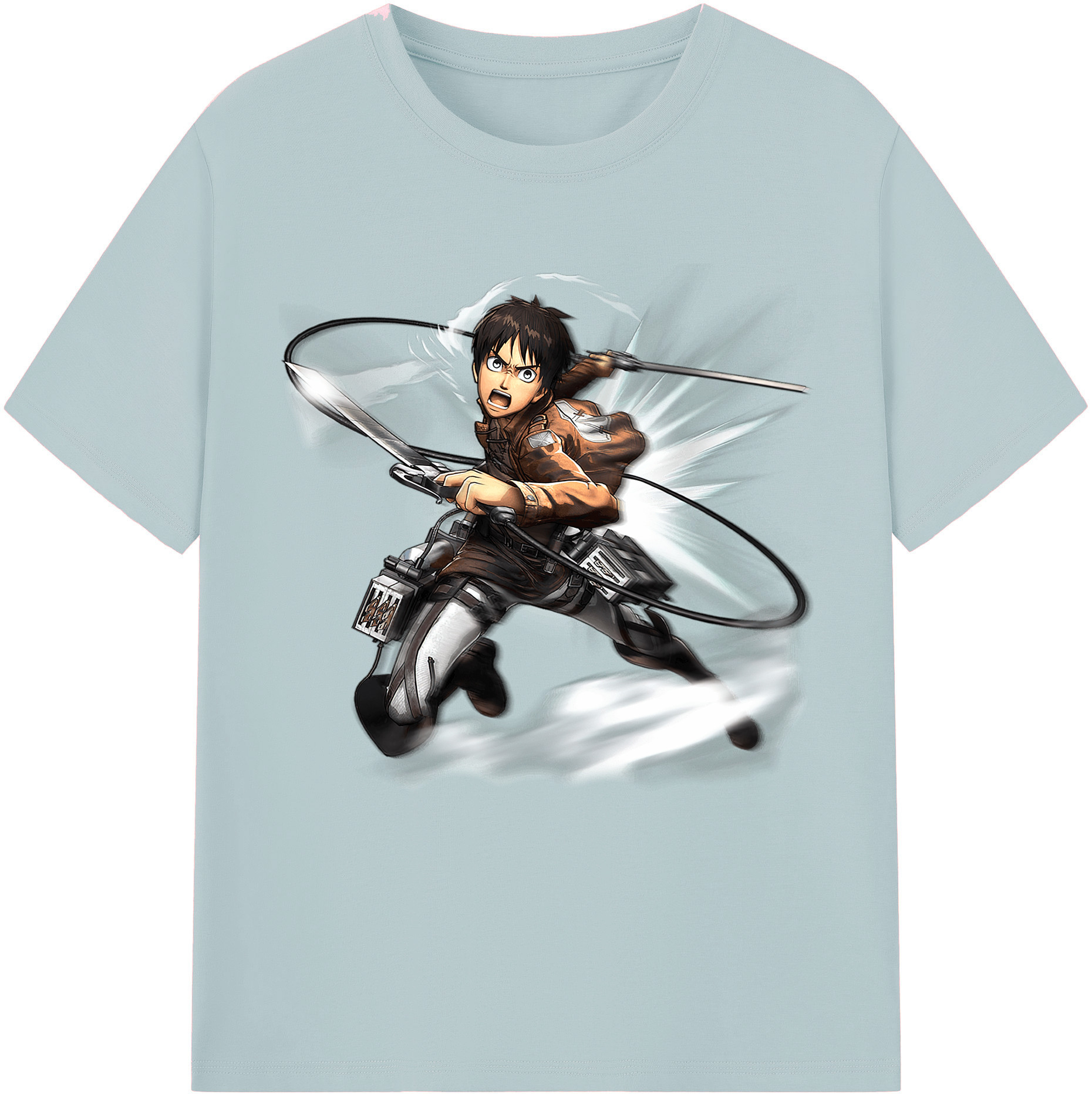 （画像用） 進撃の巨人 エレン･イェーガー Attack on Titan Eren Jäger 綿100％半袖Tシャツ（フロントプリント）